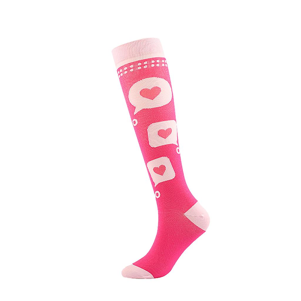 Damen Absorb Sweat Cartoon Print Nylon Long Tube Kompression Outdoor Sportsocken