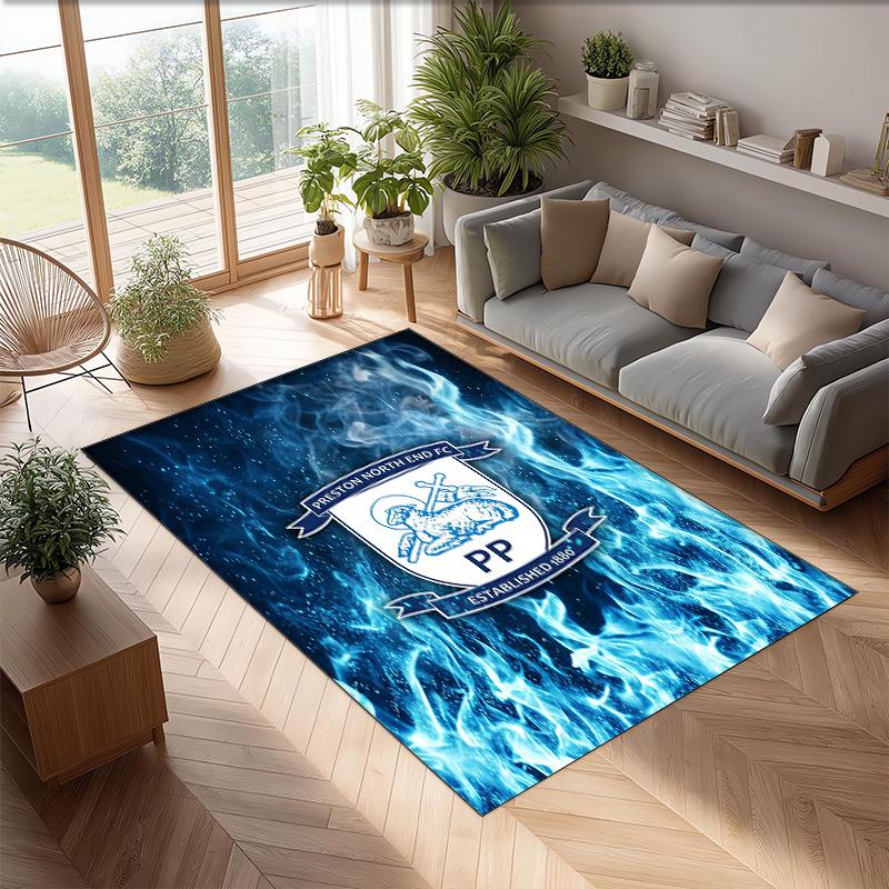 Tappeto in Velluto di Cristallo con Stampa del Preston North End Football Club, Comodo Assorbente d'Acqua Antiscivolo per Pavimenti Interni