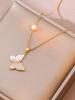 Butterfly Necklace with Color-Retaining Zircon - Fashionable, Versatile Women's Jewelry Accessory.
