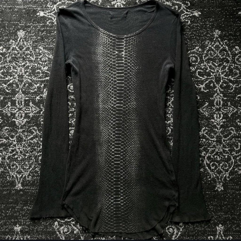 Subculture Snake Print Visual Kei Punk Rock Long Sleeve Tee