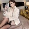 Come to the picture and sample of the new women's short imitation fox fur collar jacket.