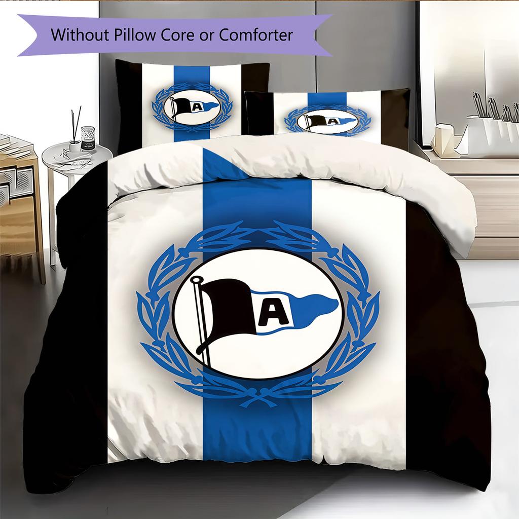 DSC Arminia Bielefeld Pattern Bedding Quilt Set  Home Decoration  Gift (1 * duvet cover + 2 * pillowcase  without core).xwn