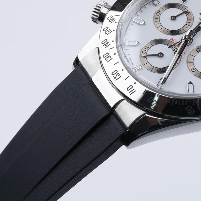 Střižitelný FKM Fluorokaučukový 20mm 21mm 22mm Řemínek Pro Řemínek Rolex Pro Submariner Yacht Master GMT Daytona Sky Dweller Pás