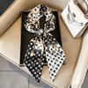 Art French Polka Dot Long Silk Scarf Femininity Versatile High Sense Spring and Autumn New with Shirt Scarf Belt