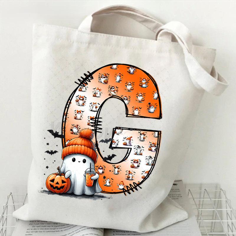New Halloween 26 Letter Print Fashion Shoulder Bag Multi-function Portable Handbag Casual Versatile