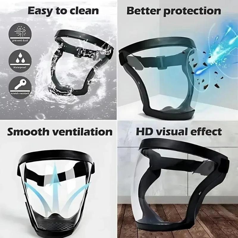 Work Protection Mask Transparent Facial Protector Face FaceMask Protective Outdoor Heating Home Kitchen Tools Full Face Mask