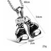 2023 Retro Fitness Boxing Gloves Titanium Steel Pendant Necklace - Punk Fashion Accessory