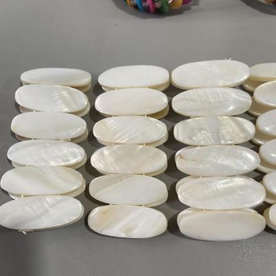 Oval Oxford Shell Bracelet: Large Irregular Natural Beaded DIY Jewelry Accessory