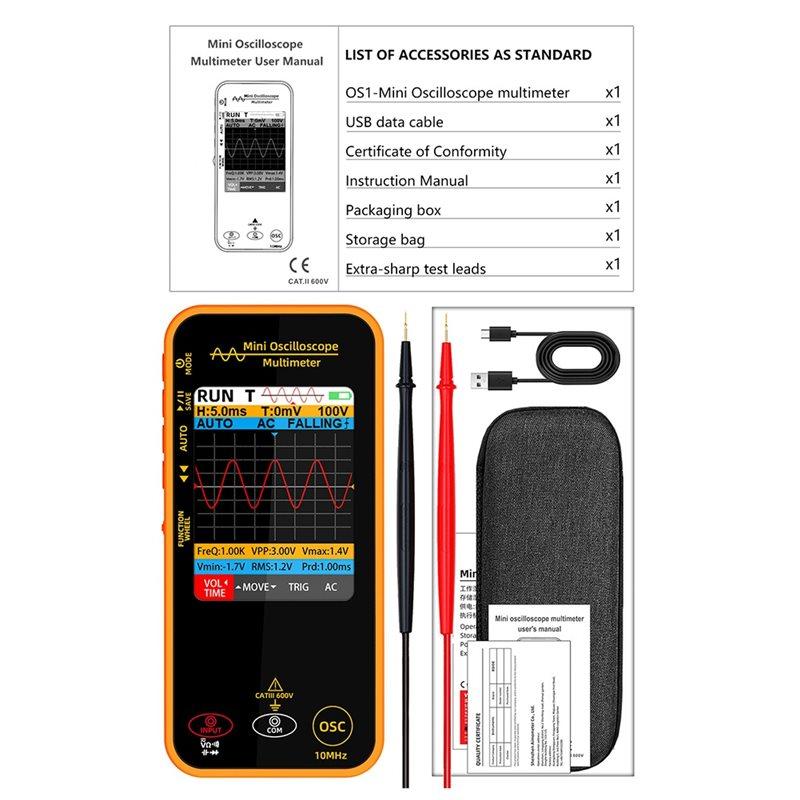HHO-Graphic Digital Oscilloscope Multimeter High-Precision Resistance Voltage Capacitance Hz Continuity Tester Multitester