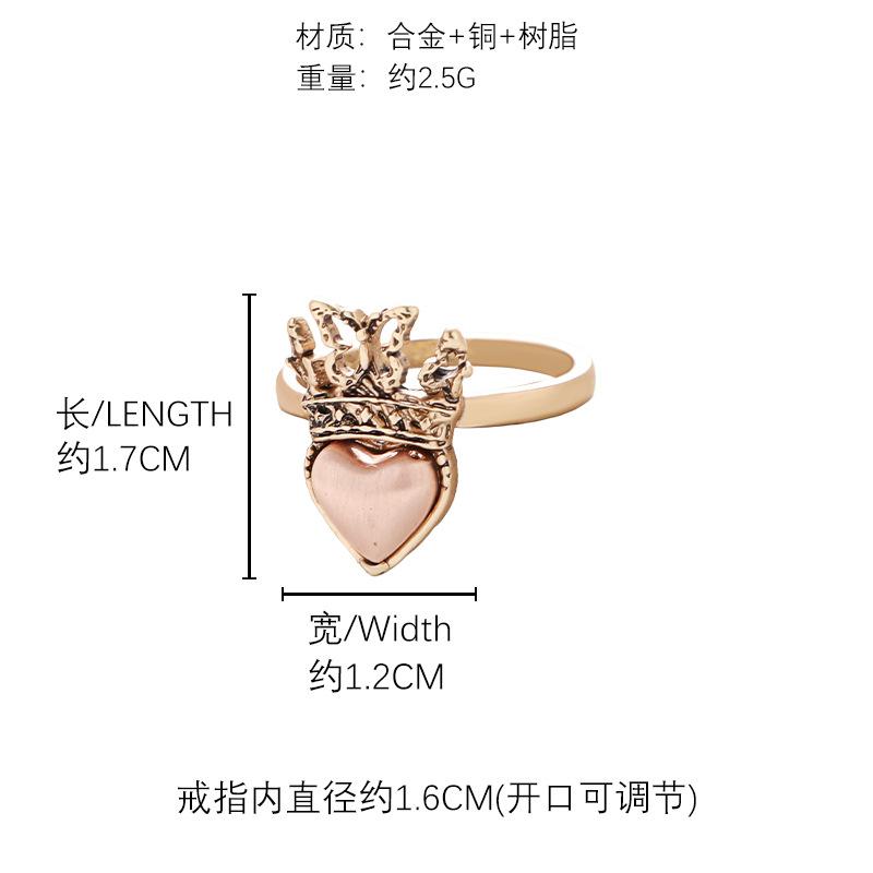 Оригинальный древний тусклый золотой кулон-сердце корона аксессуары цепочка на ключицу европейский и американский стиль темпераментный кулон