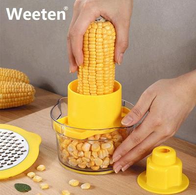 2 In 1 Multifunction Corn Stripper Peeler Garlic Cutter Thresher Corn Stripper Fruit Vegetable Tools Kitchen Accessories Cob Remover