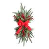 Christmas Stair Wreath with Pinecones Bowknot Hanging Stairs Garlands for Front Door Decoration Winter Wreath Party Gift