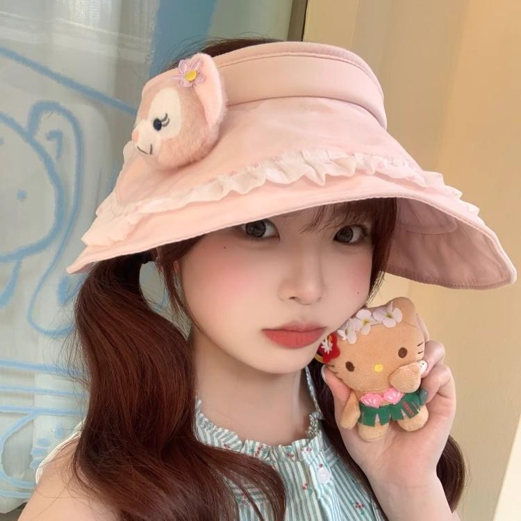 2025 Original Summer Big Brim Portable Light and Thin Empty Top Egg Roll Sun Hat Quick Drying Cute Empty Top Hat