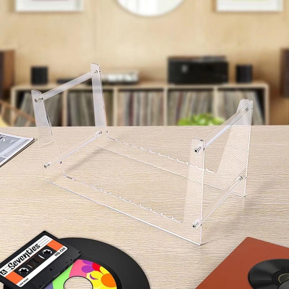 Multi-compartment Desktop Album Storage Holder Acrylic CD Album Display Rack  Document