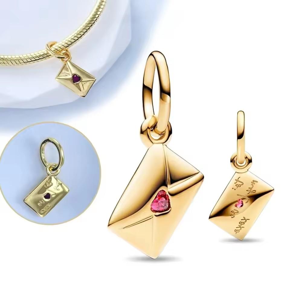 Placcato Oro 18K Rame Fascino Infinito Amore Adatto Bracciale Originale Ciondolo Cuore Madre Fiore Perla San Valentino