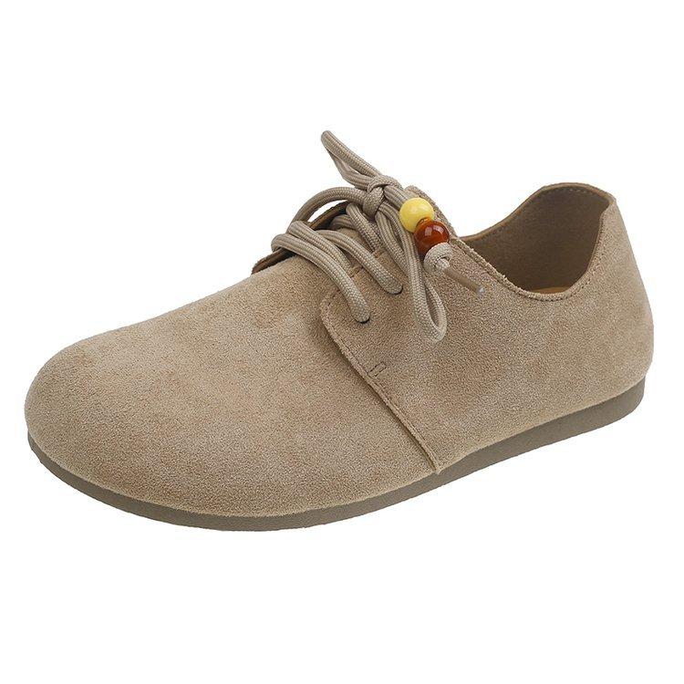 

New spring and autumn French flat-soled single shoes Birkenstocks flat shoes are not tired of small single shoes 35【inner length 22.5cm】 абрикосовый