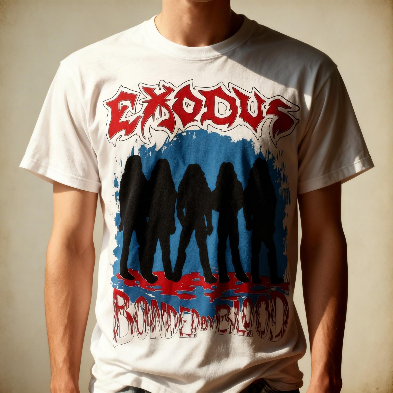 Exodus Bonded By Blood 85 Thrash Band White T-Shirt Unisex T-Shirt M