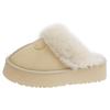 2025 new snow boots women's winter fur integrated fluffy shoes plush thick-soled warm outer wear bag head half slippers