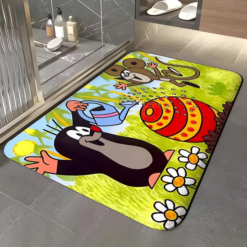 Cartoon K-Krtek Floor Mat Soft Flannel Entrance Door Mat Non Slip Absorbent Bathroom Bedroom Floor Rug