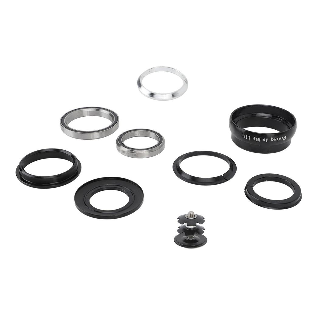 Bike Headset Aluminium Alloy Star Nut Double Sealing Bearing Accessory for 44‑50.6mm Tapered Steerer for 1.5in Front