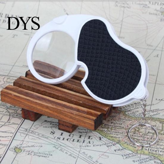 5X Foldable Magnifier LED Light Magnifying Lens Jewelry Reading Loupe Keychain