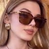 Square simple sunglasses color matching new retro European and American street shooting high-end sunglasses sunglasses personality