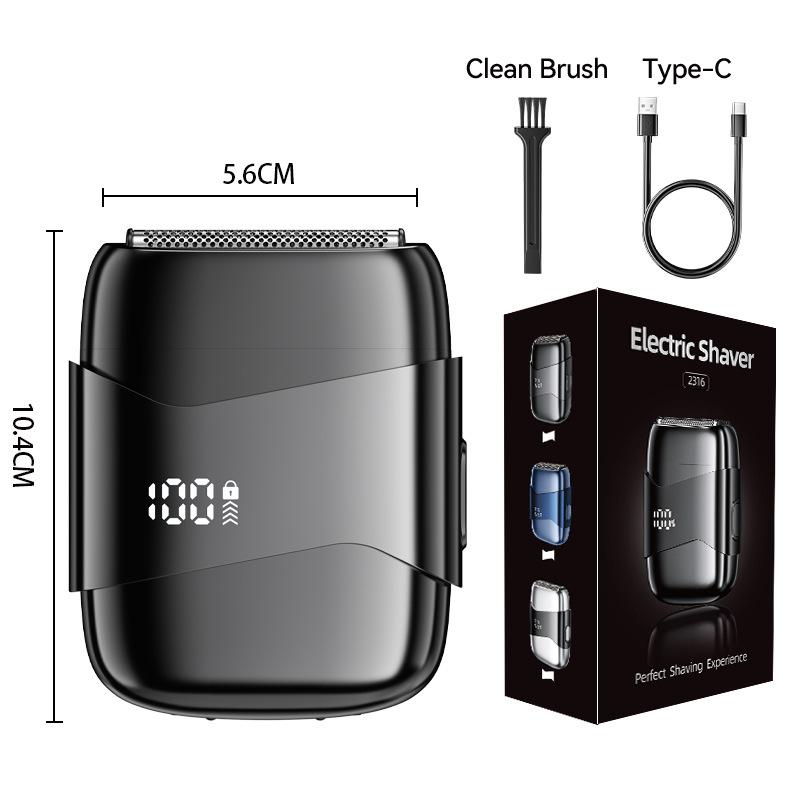 Mini Electric Shaver Portable Fast Charging Rechargeable 3-Blade Foil Shaver for Men Wet Dry Use Magnetic Design