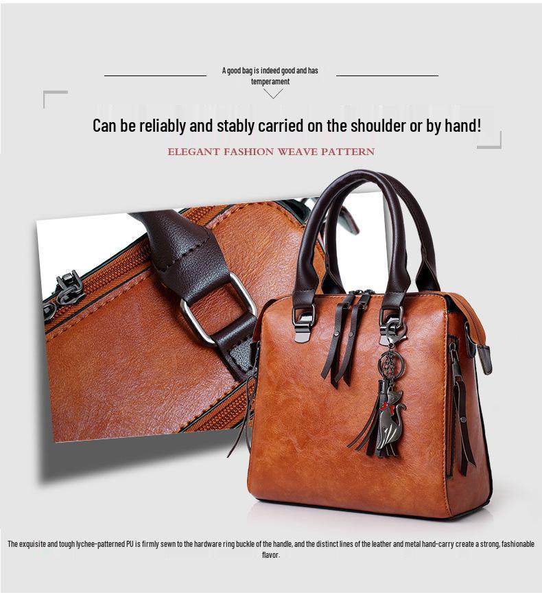 2025 Cross-Border E-commerce Fashion: European & American Retro Women's Crossbody & Shoulder Bag Set