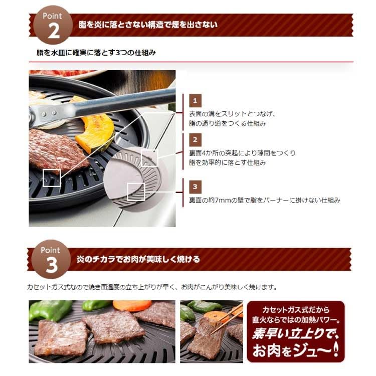 Iwatani Yakimaru II Portable Stovetop, Smokeless Yakiniku Grill (CB-SLG-2), 4-Piece Set with Tongs, Sponge, and Cloth