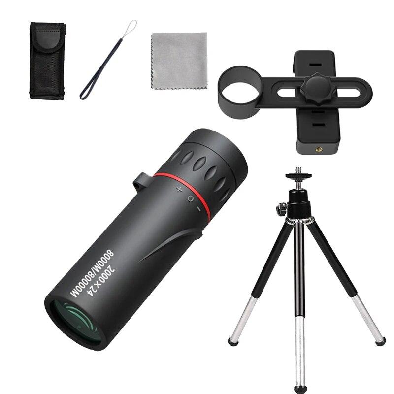 2000x24 Monocular Telescope Mini Portable HD Night Vision Binocular Waterproof Outdoor Camping Climbing Birdwatching Telescopes