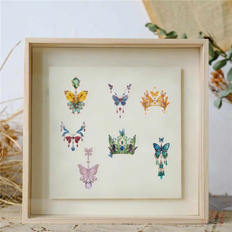 50Pcs/Set Butterfly Jewelry Series 01 PET Stickers Waterproof DIY Fashion Doodle Decals Stickers
