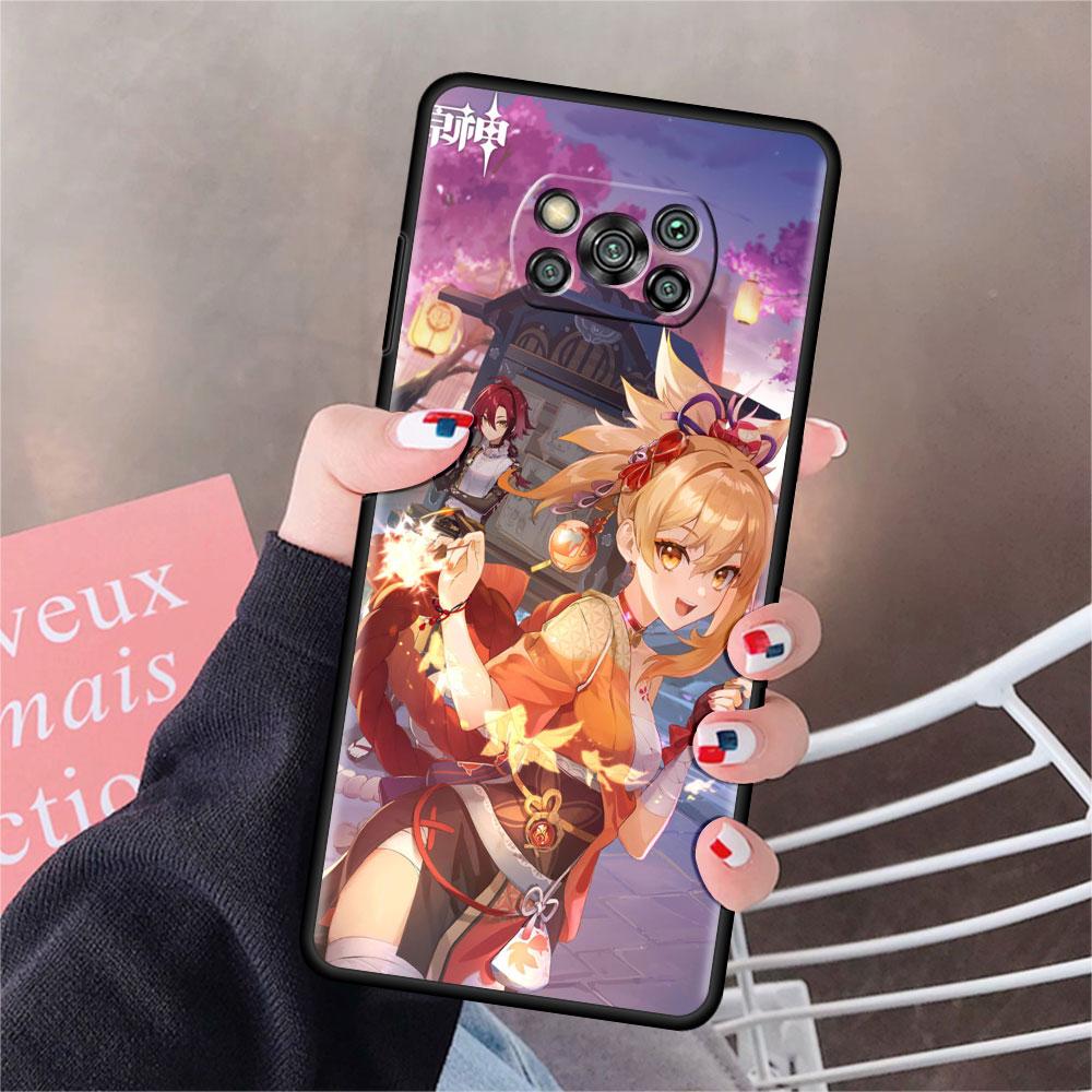 Hülle für Xiaomi Mi Poco X3 NFC X4 Pro F3 F4 GT M4 M3 F1 C40 11 Lite 11T Weiche Silikon Funda Handyhülle Genshin Impact Spiel Capa