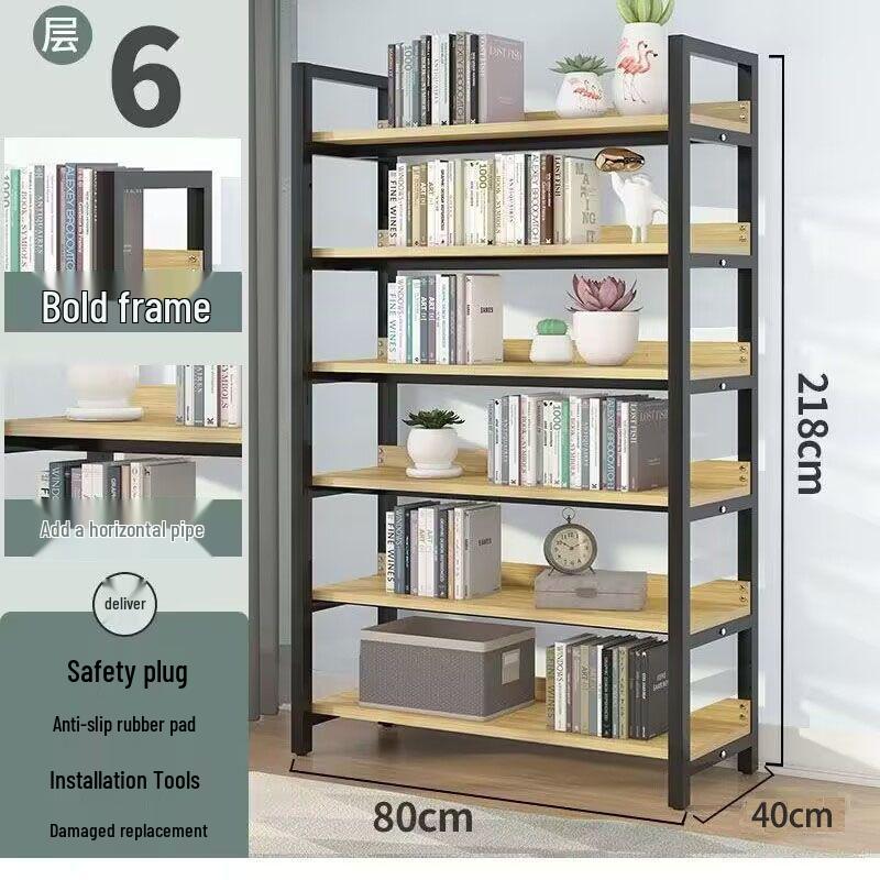 Multilayer Floor Standing Bookshelf and Storage Rack