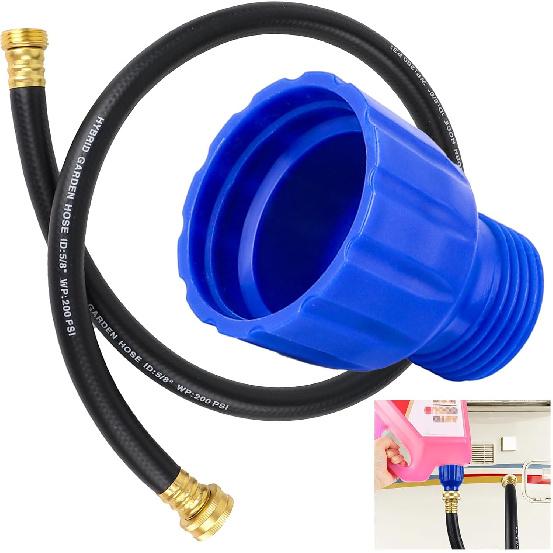 

Garden Hose To Antifreeze Bottle Adapter Kit, Rv Winterizing Kit, Multifunctional 3/4 Hose Male To Female For RV, Camper, Marine & Garden Hose