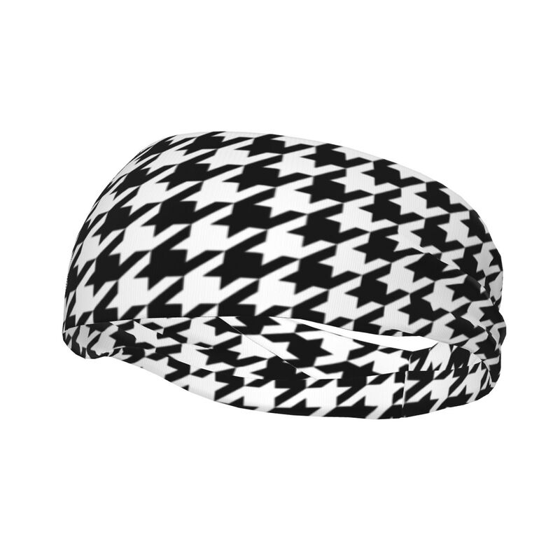 

Houndstooth Sports Sweatband Head Bands for Women Men Moisture Wicking Non-Slip Headbands for Running Yoga Workout Fitness Gym чёрный
