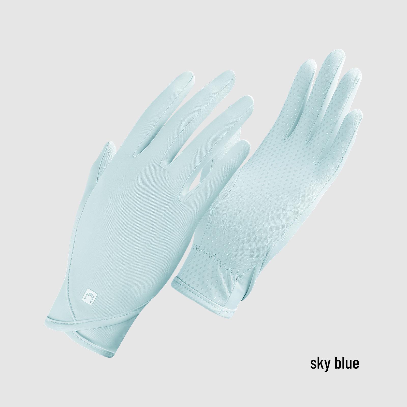 

2025 Anti-UV Breathable Cycling Gloves with Non-Slip Silicone & Touchscreen Ice Silk One Size небесно-голубой