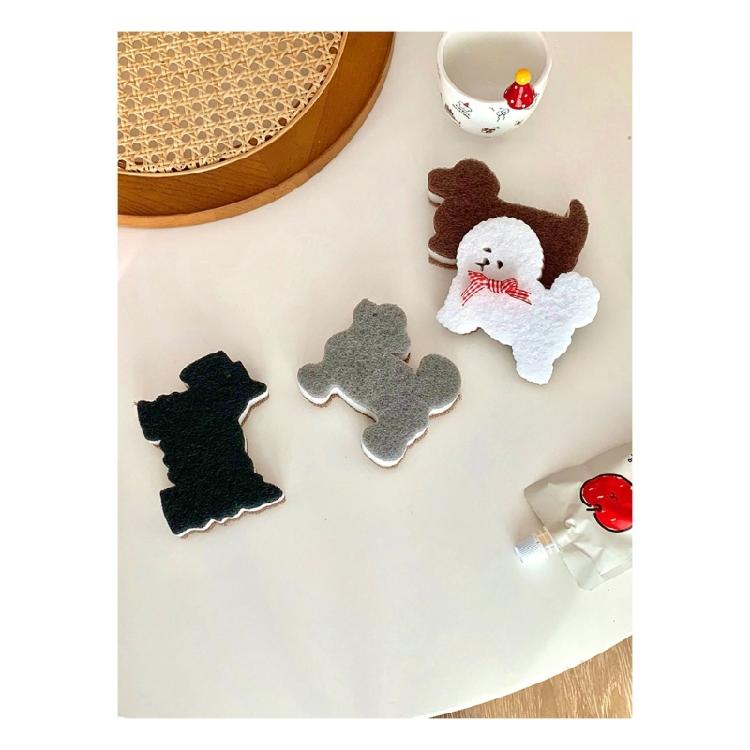 4PCS/LOT Durable Kitchen Sponges Dishwashing Helpers Displaying Cute Dog Designs For Everyday Use