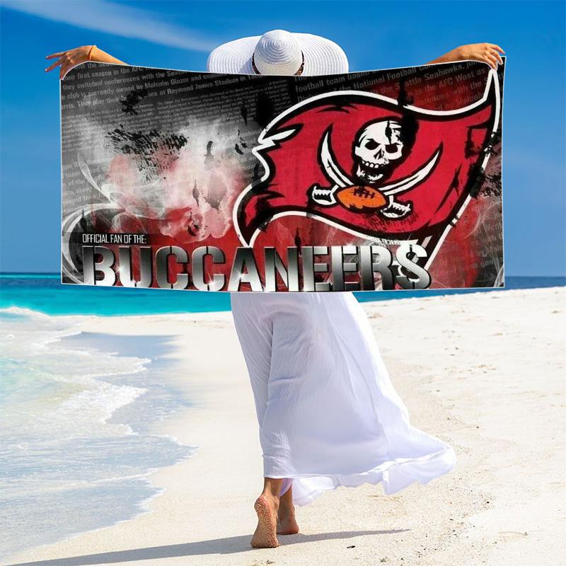 Tampa Bay Buccaneers Logo Print Beach Towel, Large Soft Quick Dry Towel for Beach Camping Swimming