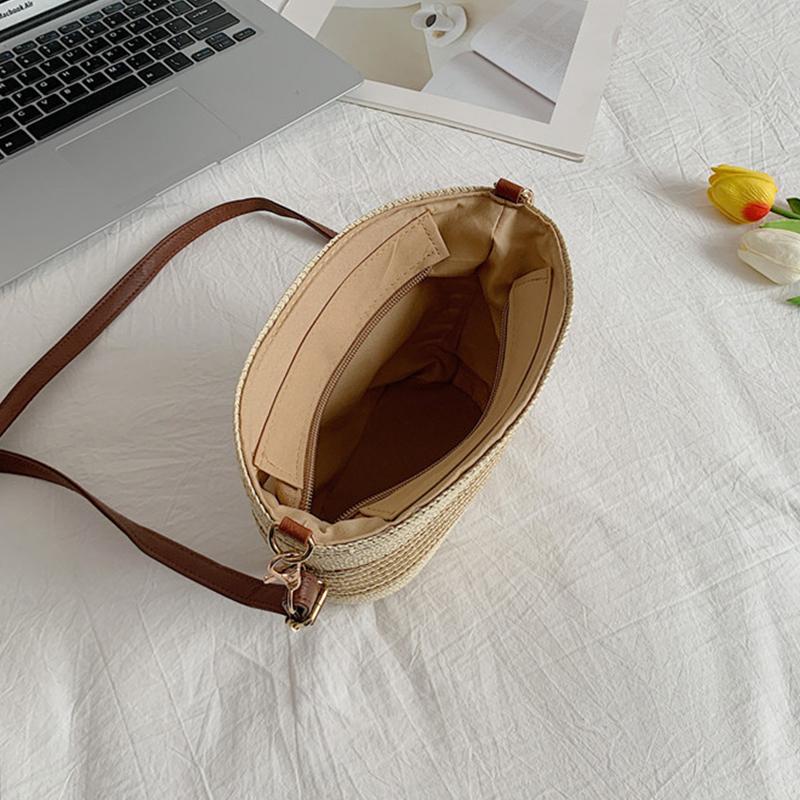 Fashion Summer Straw Crossbody Bag Beach Holiday Shopping Woven Shoulder Handbag Messenger Purses For Women Bags