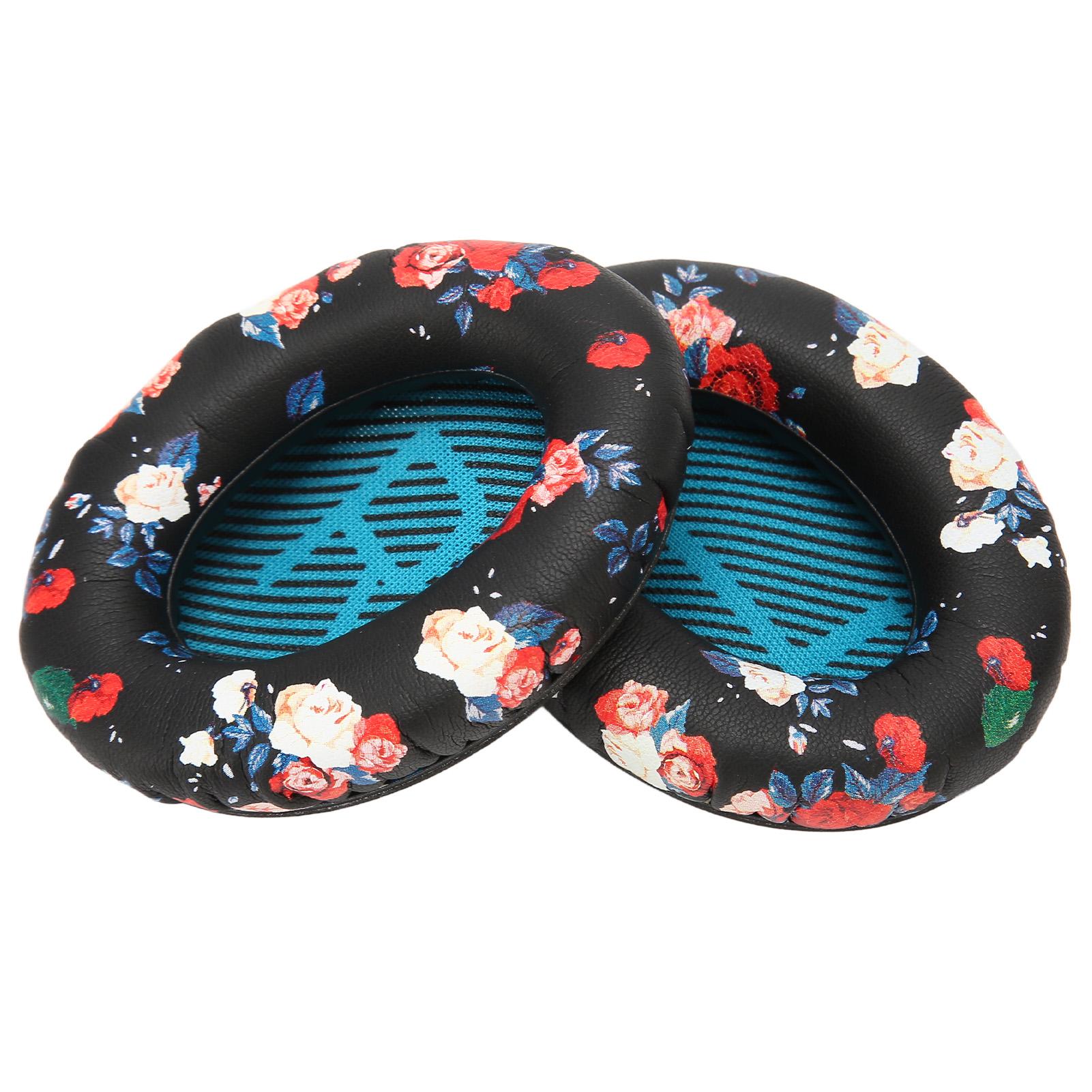 

Headphone Ear Pads Soft Protein Leather Memory Foam Replacement Print Ear Cushions for QC35 QC25 синий