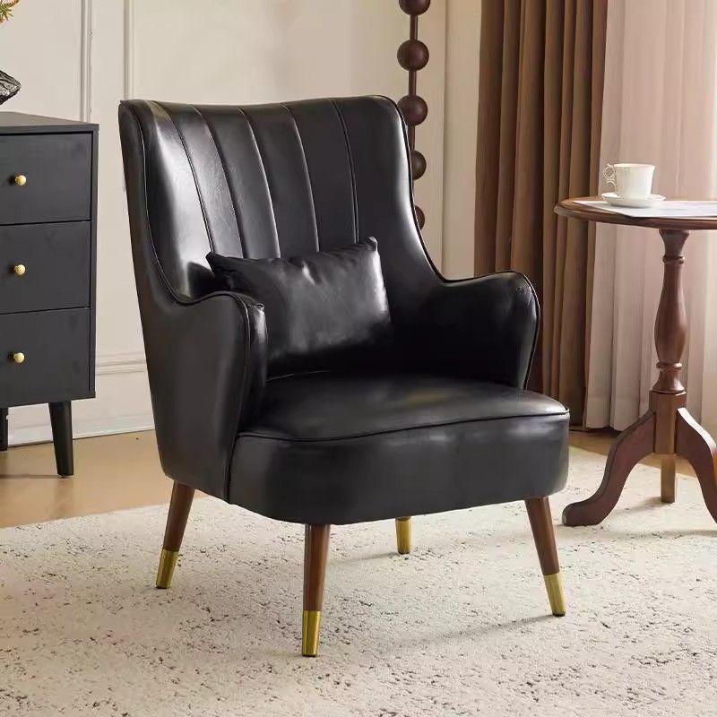 Compact Wax Leather Sofa Chair for Small Apartments, Living Rooms, Bedrooms, Balconies, or Receptions - Light Luxury Style, Tiger Design.