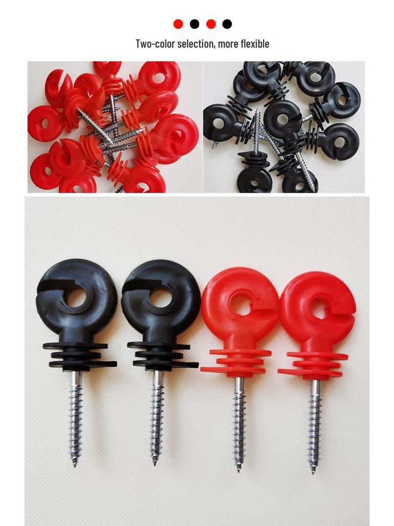 Electric Fence Insulators for Cattle & Wild Boar Prevention - Extended, Thickened Netting with Self-Tapping Rubber Insulating Nails