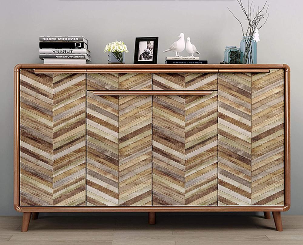 HaoHome 3m Handpainting Peel and Stick Wallpaper Herringbone Wood Panel Self-Adhesive Prepasted Wallpaper Wall Mural