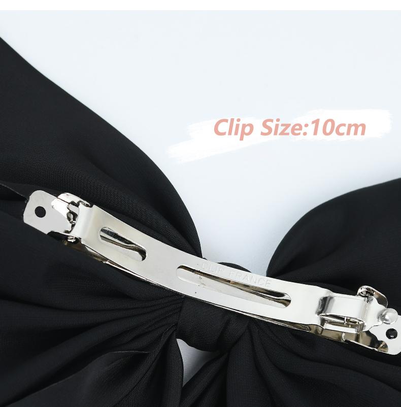Black Big Bow Hair Clips for Women Elegant Lady Large Barrettes Hair Accessories Korean Hairpins Girls Headdress