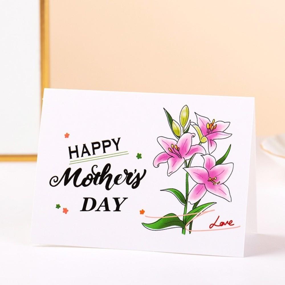 10pcs Floral Pattern 3D Floral Greeting Cards 3D Design Mother's Day Card Father's Day