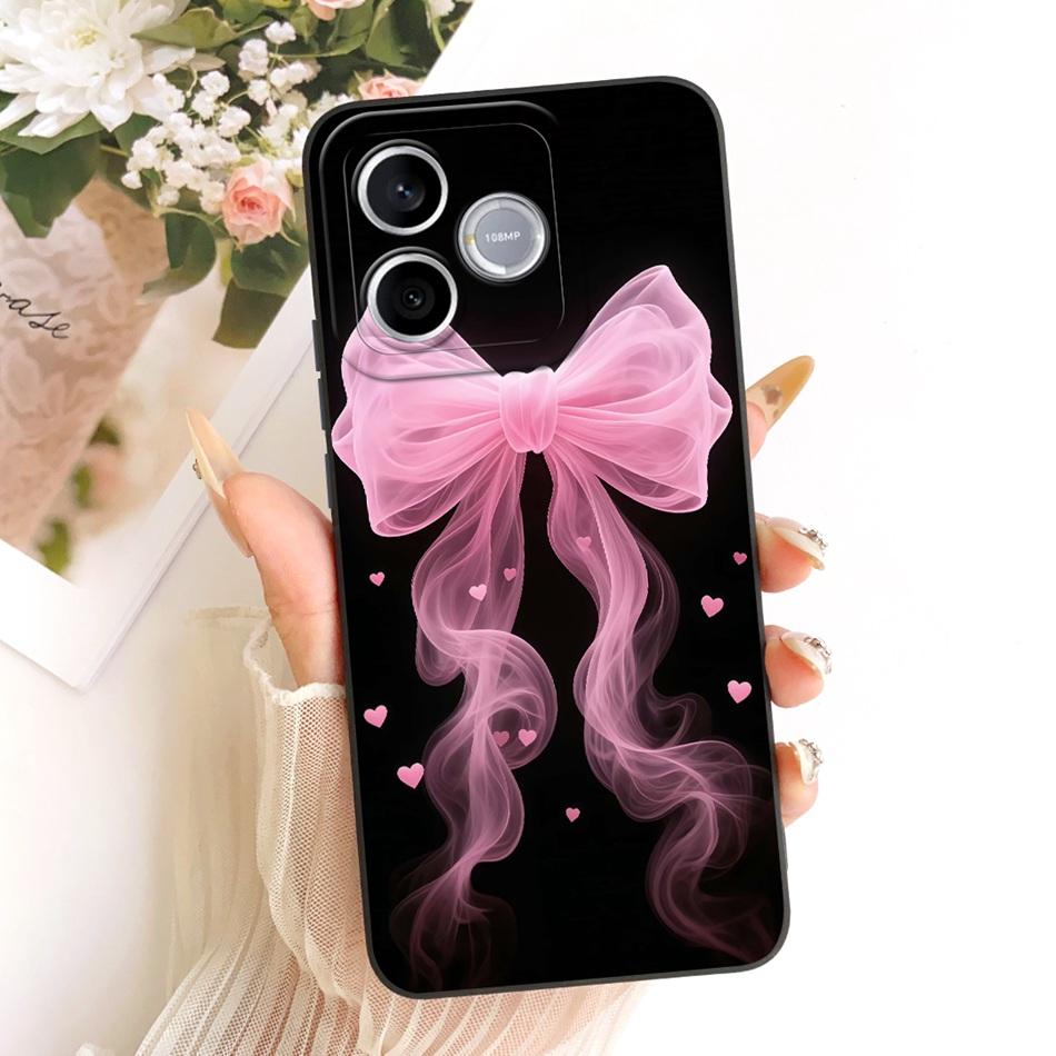 For Honor 600 Lite 5G Honor600 Cute Cat Flower Cartoon Phone Case For Honor 600 600Lite Soft Silicone Covers Bumpers