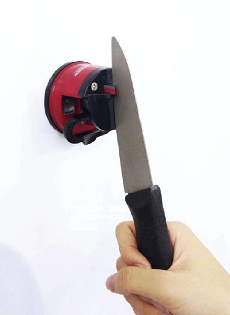 KLEVA SHARP Knife Quickly Sharpens and Restores Sharpness [KLEVA Official] Sharpener, Double-Edged, Manual, (Red)