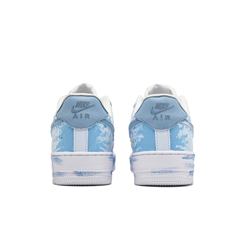 Nike Air Force 1 Cloud Galaxy, Footprint Innovation Cow Leather Low Top Skateboard Shoes Unisex Sky Blue CW2288-111(Team726-)