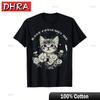 100% Baumwolle Sommer T-Shirts Lustiges Katzen T-Shirt Weiche Baumwolle Lustige Katzen Grafik T mit Kreativem Harajuku T-Shirt Lässiges Oberteil