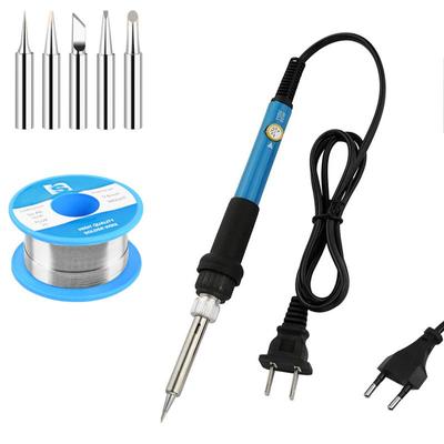New Adjustable Temperature Electric Soldering Iron 220V 110V 60W Welding Solder Rework Station Heat Pencil Tips Repair Tools with Tin Wire